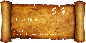 Slisz Henrik névjegykártya