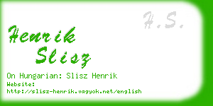 henrik slisz business card